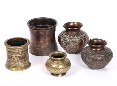 Lot 678 - An Indian brass and copper water pot