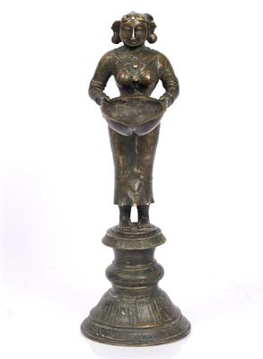 Lot 689 - An Indian bronze Lakshmi figure