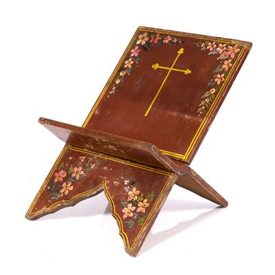 Lot 696 - An Indo-Portuguese polychrome painted manuscript stand