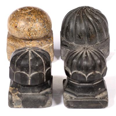 Lot 703 - Three Mughal black stone carpet weights