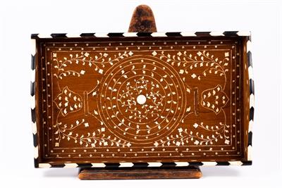 Lot 708 - An Anglo-Indian wooden inlaid tray