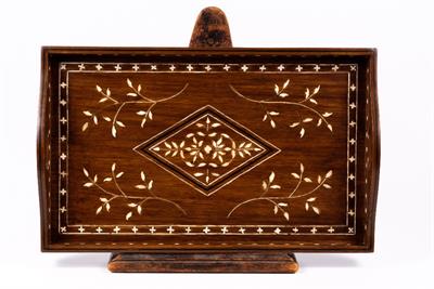 Lot 709 - An Anglo-Indian wooden inlaid tray