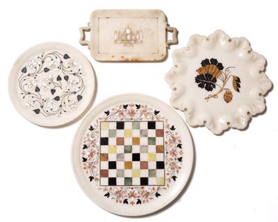 Lot 712 - Four Indian Pietra Dura marble trays