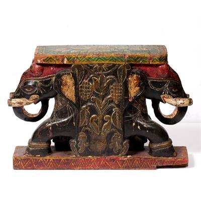 Lot 723 - A Tibetan painted bench end