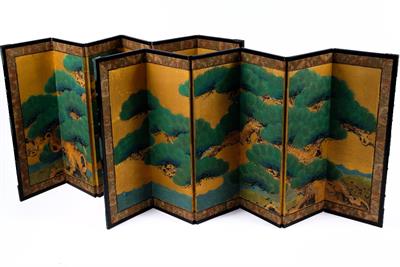 Lot 743 - A pair of Japanese table screens