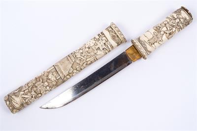 Lot 745 - A Japanese ivory dagger (tanto)