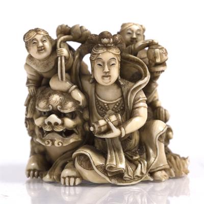 Lot 769 - A Japanese ivory okimono of Benzaiten (Goddess of Love)