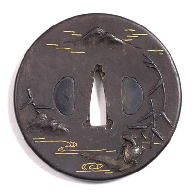 Lot 778 - A Japanese bronze tsuba