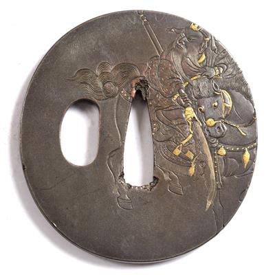 Lot 782 - A Japanese bronze tsuba