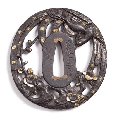 Lot 783 - A Japanese bronze tsuba