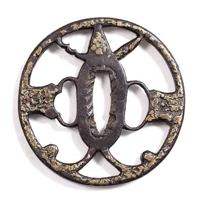 Lot 786 - A Japanese iron tsuba