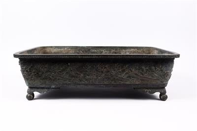 Lot 808 - A Japanese Bronze Ikebana jardiniere