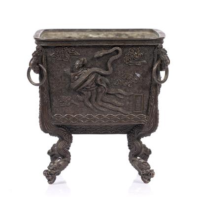 Lot 815 - A Japanese bronze censer base