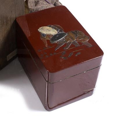 Lot 828 - A Japanese red lacquer kobako