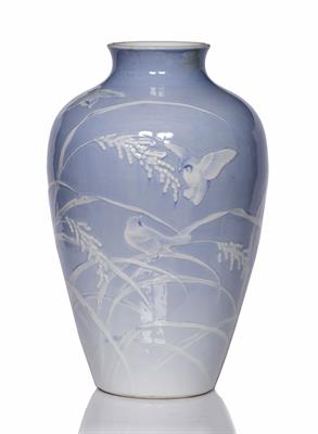 Lot 887 - A Japanese Fukagawa pale blue vase