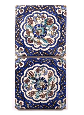 Lot 963 - A pair of Qajar tiles