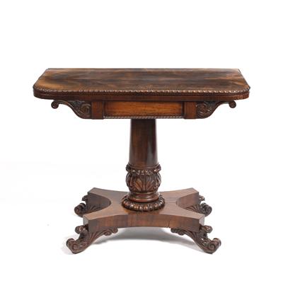 Lot 5 - A Victorian carved rosewood card table