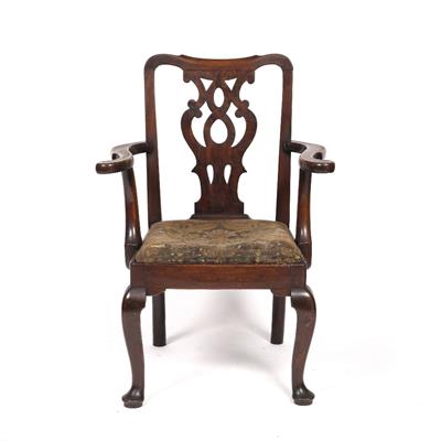 Lot 15 - An 18th Century yew and elm armchair