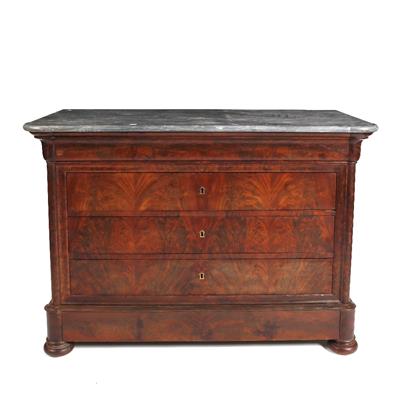 Lot 20 - A 19th Century French marble top commode
