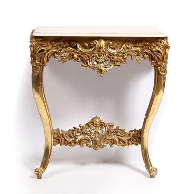 Lot 43 - An Italianate marble top console table