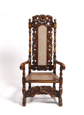Lot 44 - A 17th Century style walnut armchair