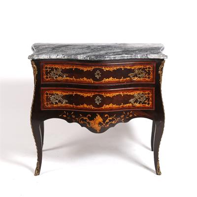 Lot 49 - A French style marble top commode