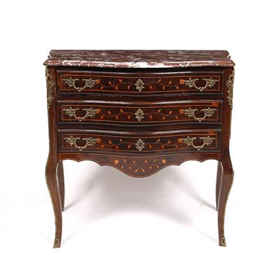 Lot 56 - A French style marble top commode