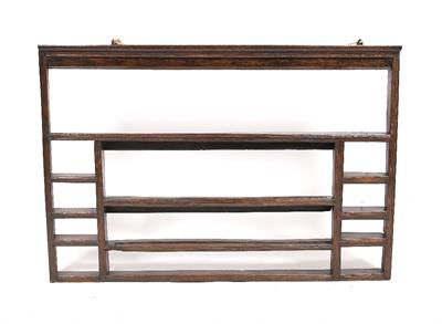 Lot 70 - An 18th Century Georgian oak country hanging plate rack
