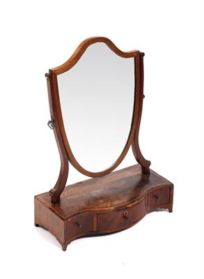 Lot 73 - A 19th Century mahogany serpentine dressing table mirror