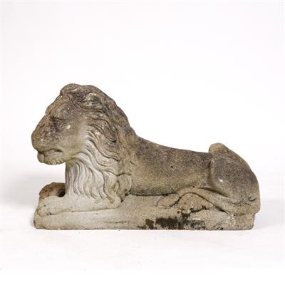Lot 84 - A composite stone model of a recumbent lion