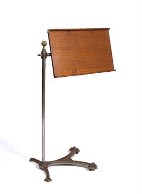 Lot 89 - A 19th Century cast metal and mahogany reading stand