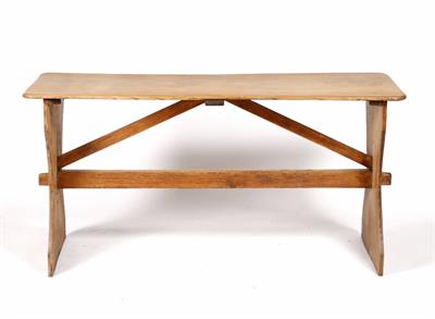 Lot 98 - An antique country elm tavern table