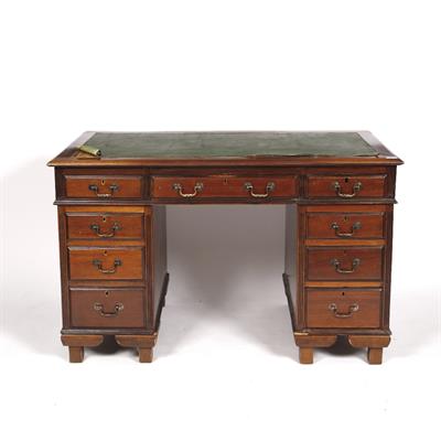 Lot 100D - A Victorian walnut pedestal writing desk