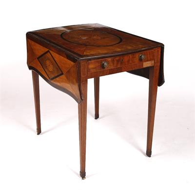 Lot 100H - A George III satinwood and mahogany crossbanded pembroke table