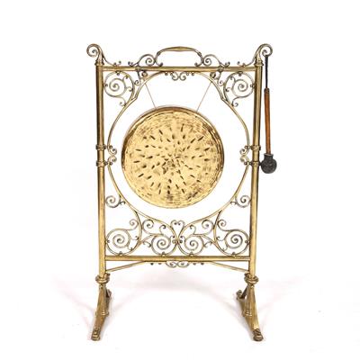 Lot 100J - An Arts & Crafts framed gong