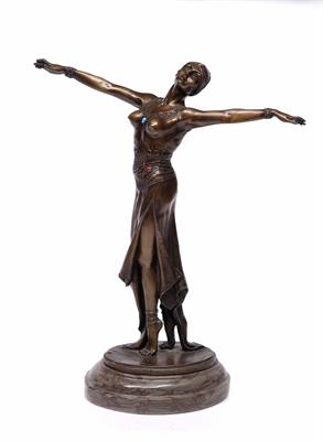 Lot 135 - Art Deco style bronze figure of a dancing lady
