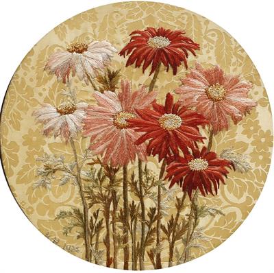 Lot 226 - An embroidered circular panel