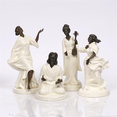 Lot 260 - A set of four Minton porcelain and bronze figures