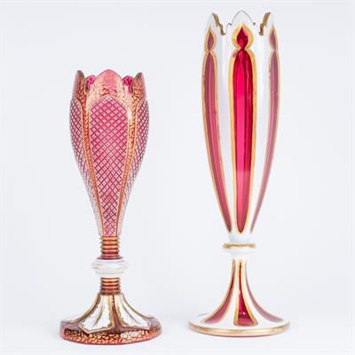 Lot 270H - A Bohemian overlaid glass vase