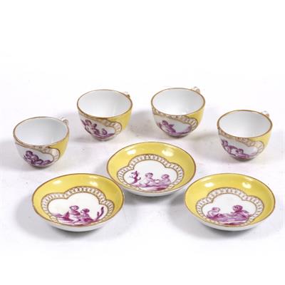 Lot 278 - A group of Meissan toy/miniature cups and saucers