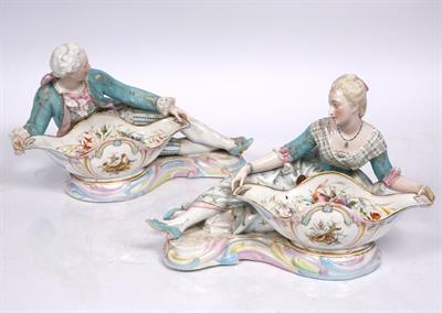 Lot 319 - A pair of Continental porcelain baskets