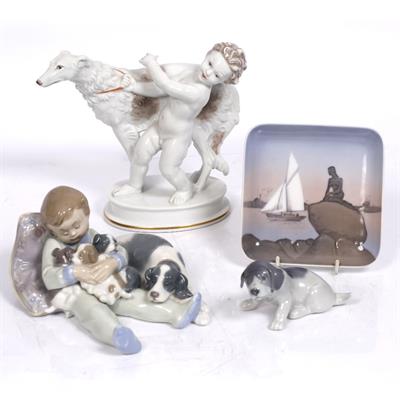 Lot 327 - A Rosenthal porcelain model 'Putti and Hound'
