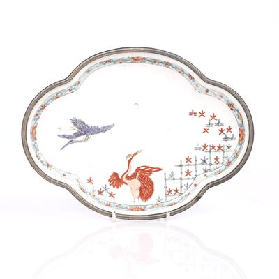 Lot 339 - A French quatrefoil oval dish