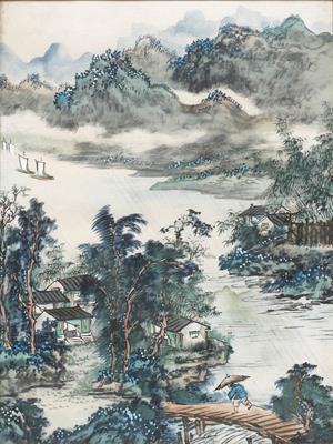 Lot 371 - A set of four Chinese wash studies