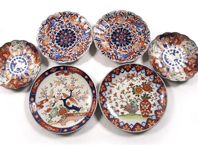 Lot 377 - Three pairs of Japanese Imari chargers