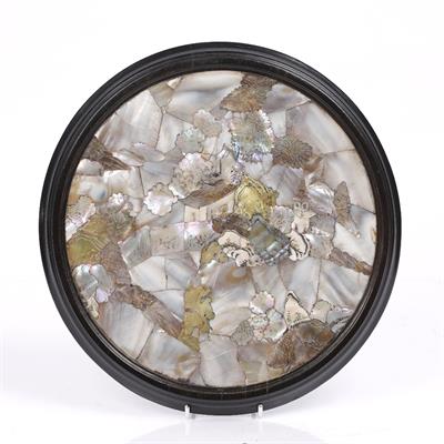 Lot 382 - A Chinese mother-of-pearl panel