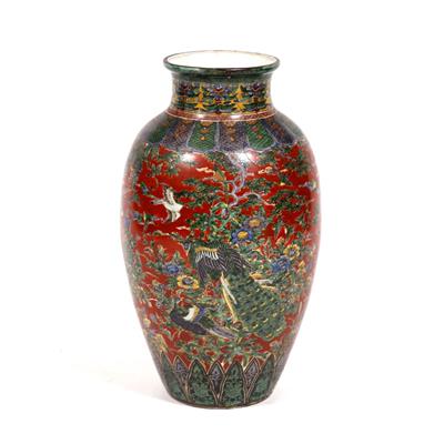 Lot 384 - A large Chinese clobbered vase