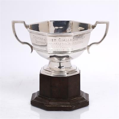 Lot 415 - A silver two handled trophy