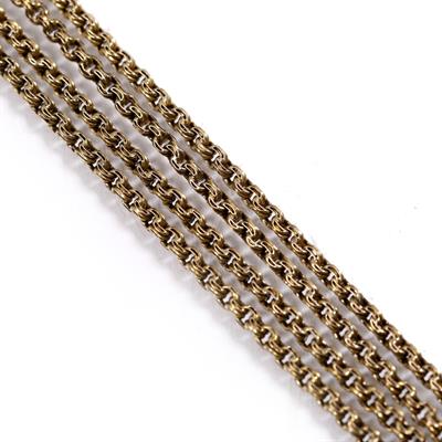 Lot 444 - A 9ct gold guard chain