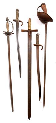 Lot 480 - A collection of five miscellaneous swords and bayonets